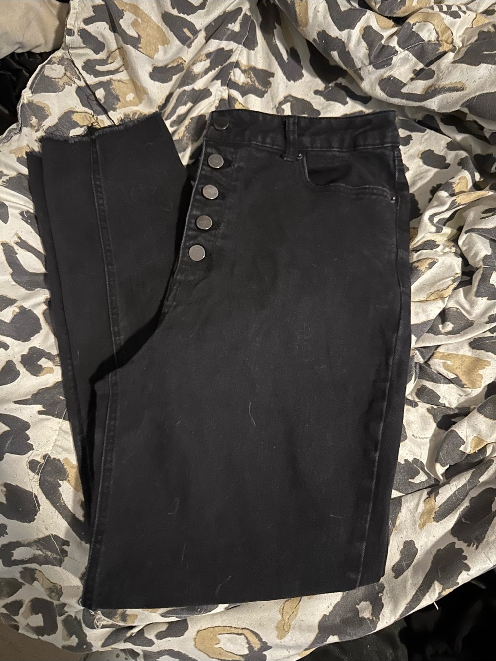 Tinseltown High-Rise Black Button-Front Jeans